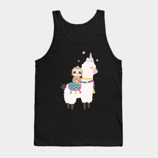 Cute Sloth Riding Llama funny t shirt - Sloth T-Shirt - Funny Llama Shirt - Sloth And Llama Shirt - Sloth Llama Shirts - Llama and animal lover Tank Top